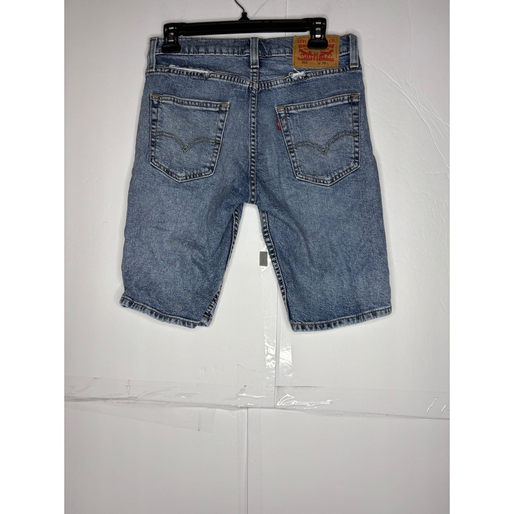 Levis 412 Slim Fit‎ Denim Shorts Mens 29 Blue Medium Wash WaterLess Jorts 404986